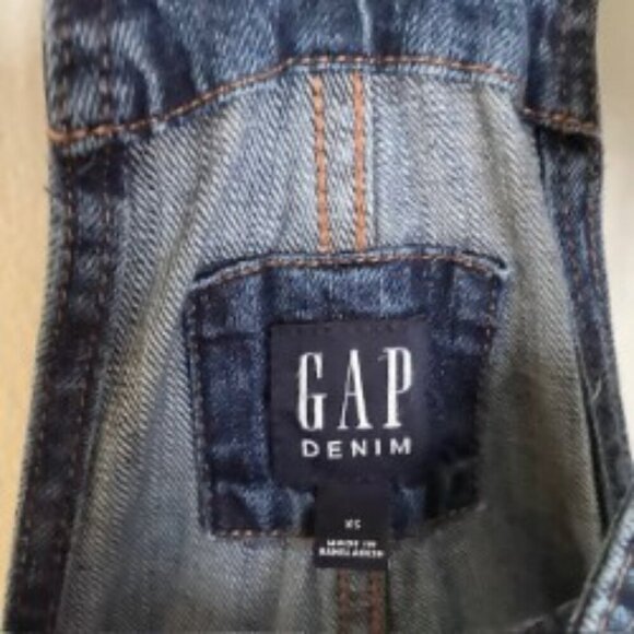 Gap Medium Wash Cropped Slouchy Overalls XSmall - Picture 2 of 4